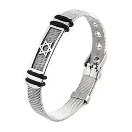Pulseira Estrela de Davi prateada