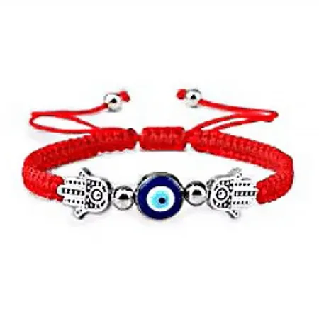Pulseira de fios vermelhos com Olho grego e Hamsas