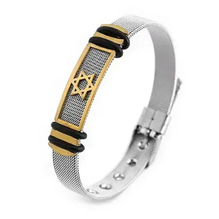 Pulseira estrela de Davi dourada